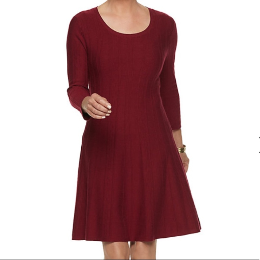 Dana Buchman Ribbed Sweater Dress